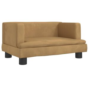 vidaXL Vaiki&scaron;ka sofa, rudos spalvos, 60x40x30cm, aksomas