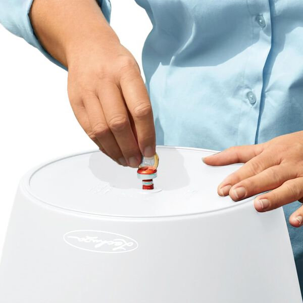 LECHUZA Vazonas Classico Color 28 ALL-IN-ONE, baltas, blizgus, 13190