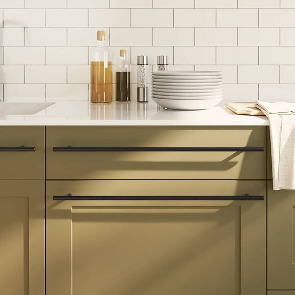 vidaXL Spintelės rankenėlės, 5vnt., juodos, nerūdijantis plienas