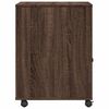 vidaXL Spausdintuvo stovas su ratukais, rudas ąžuolo, 60x50x67cm