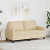 vidaXL Dvivietė sofa, kreminės spalvos, 140cm, audinys