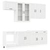 vidaXL Virtuvės vienetas LUCCA 8 pcs Itin blizgi balta