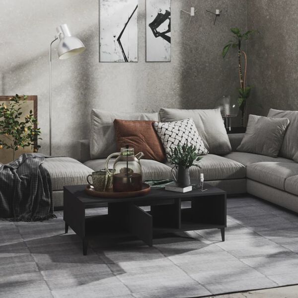 vidaXL Kavos staliukas, pilkas, 103,5x60x35cm, apdirbta mediena