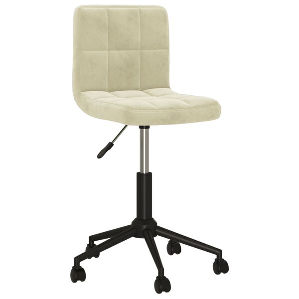 vidaXL Pasukamos valgomojo kėdės, 6vnt., kreminės spalvos, aksomas