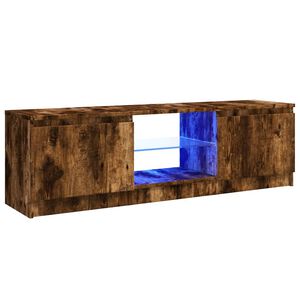 vidaXL TV spintelė su LED ap&scaron;vietimu, dūminio ąžuolo, 120x30x36cm