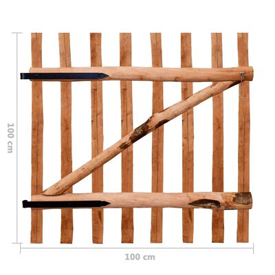 vidaXL Tvoros vartai, impregnuota lazdyno mediena, 100x100cm