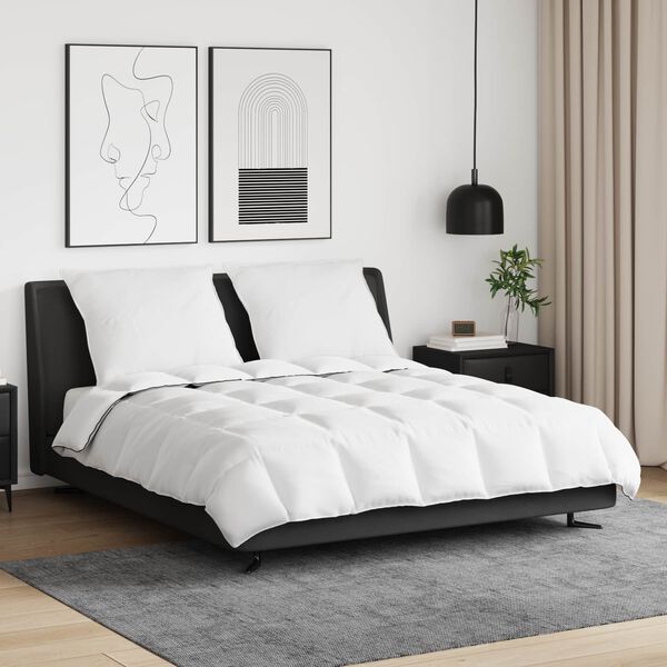 vidaXL Žiemos antklodė su pagalve 3 pcs Balta Plunksna