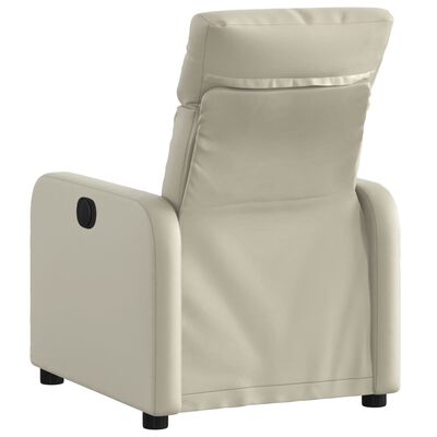 vidaXL Atlošiamas krėslas, kreminės spalvos, dirbtinė oda