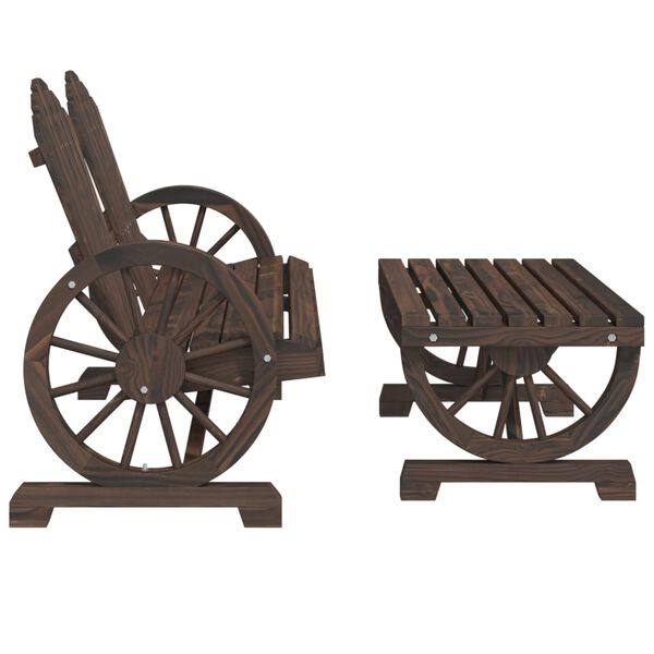 vidaXL Sodo poilsio baldų komplektas, 2 dalių, eglės medienos masyvas