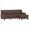 vidaXL Trivietė sofa su pakoja, rudos spalvos, 180cm, dirbtinė oda