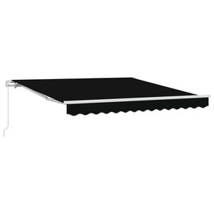 vidaXL I&scaron;traukiama markizė Juoda 350 x 250 cm Poliesteris ir aliuminis