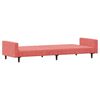 vidaXL Dvivietė sofa-lova, rožinės spalvos, aksomas