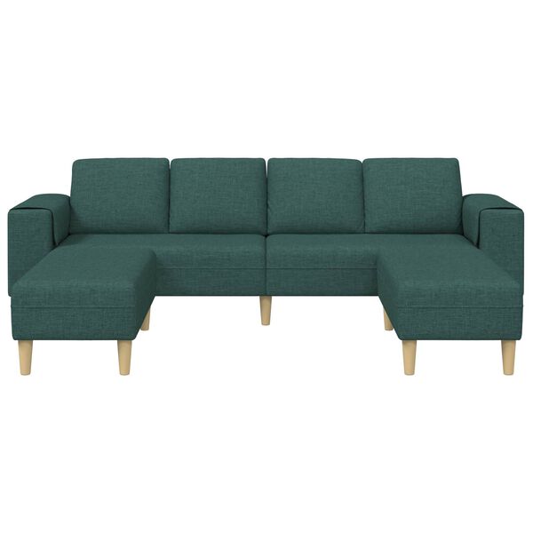 vidaXL Svetainės sofa 3 pcs Tamsiai žalia Poliesteris