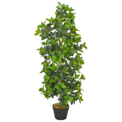 vidaXL Dirbtinis augalas-lauramedis su vazonu, žalios spalvos, 120cm