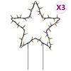 vidaXL Kalėdinės dekoracijos žvaigždės su smaigais, 3vnt., 50LED, 29cm