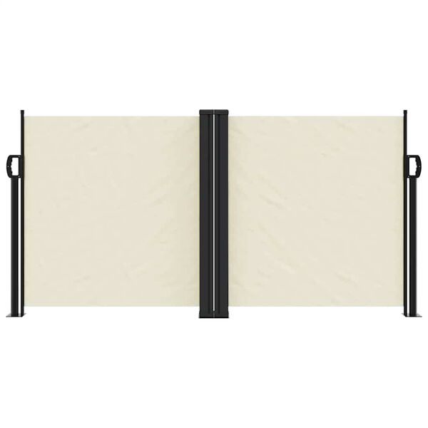 vidaXL I&scaron;traukiama &scaron;oninė pertvara, kreminės spalvos, 120x1000cm