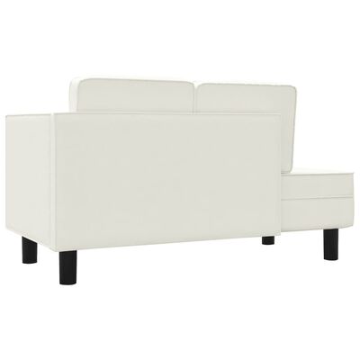 vidaXL Poilsio sofa su pagalvėmis/ilga pagalve, kreminė, dirbtinė oda