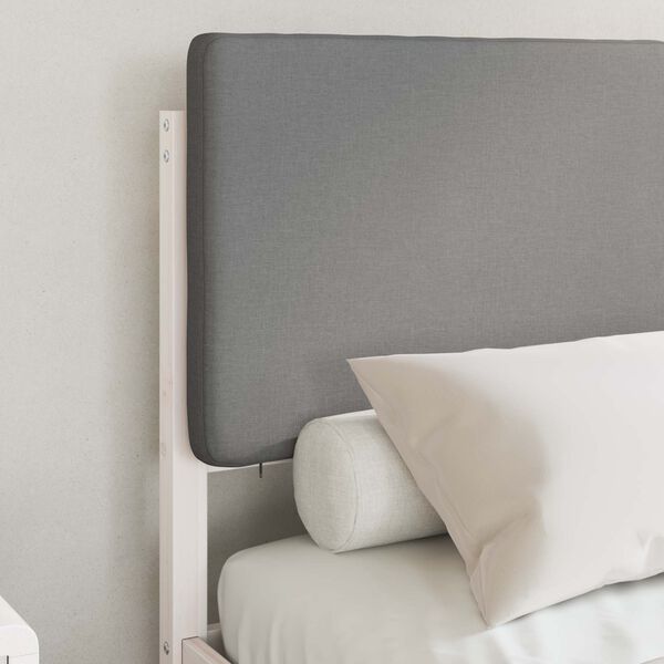 vidaXL Lovo rėmas su apmu&scaron;tu galvūgaliu &Scaron;viesiai pilka 135 x 190 cm