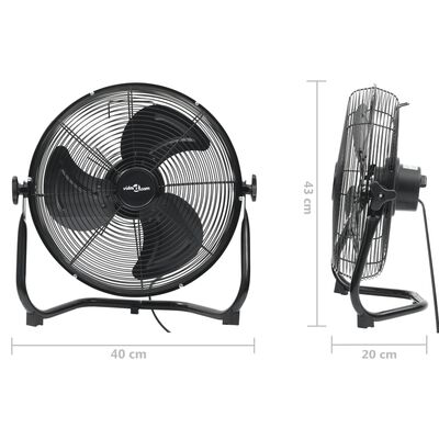 vidaXL Pastatomas ventiliatorius, juodas, 40cm, 3 greičiai, 40W