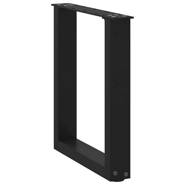 vidaXL Kavos staliuko kojelės, 2 vnt., juodos, 38x(42-43) cm, plienas, U formos