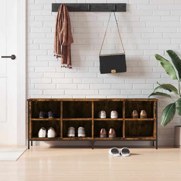 vidaXL Spintelė batams, dūminio ąžuolo, 131x35x50cm, apdirbta mediena