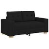 vidaXL Sofa 3 pcs Juoda 221 x 80 x 80 cm Lino mi&scaron;inio audinys