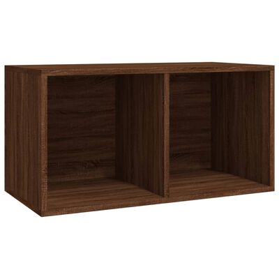 vidaXL Dėžė vinilinėms plokštelėms, ruda, 71x34x36cm, mediena