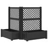 vidaXL Didelis vazonas su treliu 2 pcs Antracito 143 x 143 x 133,5 cm