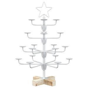 vidaXL Metalinė Kalėdų medis su laikikliu KUOPIO 60 cm Plienas Balta