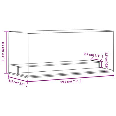 vidaXL Eksponavimo dėžė, skaidri, 19,5x8,5x8,5cm, akrilas