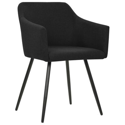vidaXL Valgomojo kėdės, 4vnt., juodos spalvos, audinys