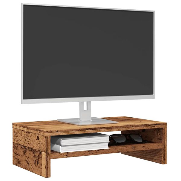 vidaXL monitoriaus stovas Old Wood 42x24x13 cm Engineered Wood