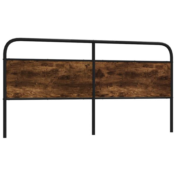 vidaXL Pakaitinis galvūgalis, dūminio ąžuolo spalvos, 190 cm, plienas ir mediena