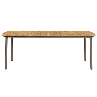 vidaXL Sodo stalas, 200x100x72cm, akacijos medienos masyvas ir plienas