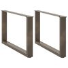 vidaXL Kavos staliuko kojelės, U formos, 2 vnt., natūralus plienas, 60x(42-43) cm, plienas