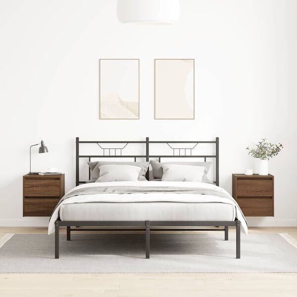 vidaXL Sieninės naktinės spintelės, 2vnt., rudos ąžuolo, 38x34x40 cm