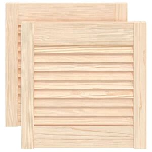 vidaXL Spintelės durelės, 2vnt., 39,5x39,4cm, pu&scaron;is, žaliuzių dizaino
