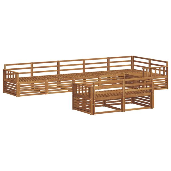 vidaXL Lauko sofos komplektas 8 pcs Natūrali Kietos akacijos mediena