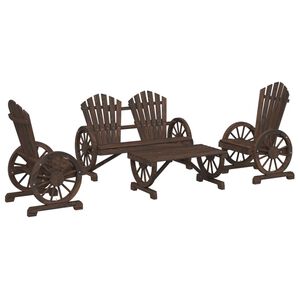 vidaXL Sodo poilsio baldų komplektas, 4 dalių, eglės medienos masyvas