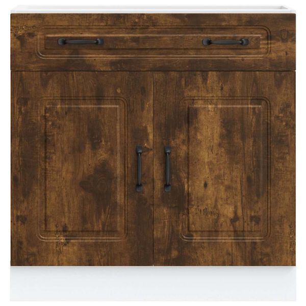 vidaXL Kitchen Base Cabinet "Kalmar" Smoked Oak Engineered Wood