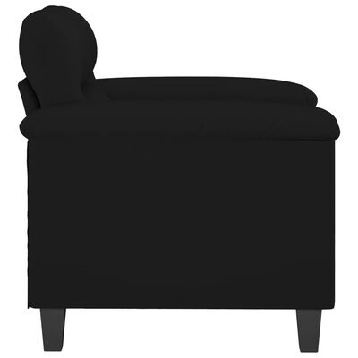 vidaXL Krėslas, juodos spalvos, 60cm, mikropluošto audinys