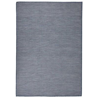 vidaXL Lauko kilimėlis, mėlynos spalvos, 140x200cm, plokščio pynimo