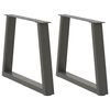 vidaXL Kavos staliuko kojelės, V formos, 2 vnt., antracito spalvos, 50x(42-43,3) cm, plienas