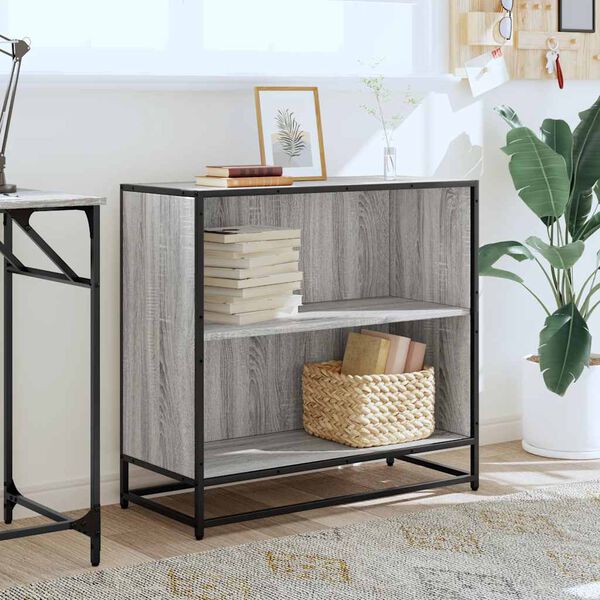 vidaXL knygų spintelė pilka Sonoma 80,5x35x76 cm inžinierinė mediena