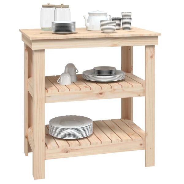 vidaXL Darbastalis, 78,5x50x80cm, pušies medienos masyvas