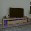 vidaXL Televizoriaus spintelė su LED ap&scaron;vietimu, ąžuolo, 230x36,5x40cm