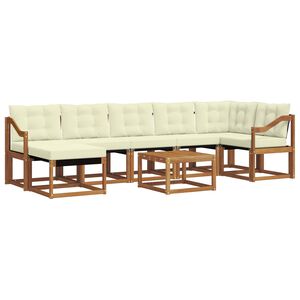 vidaXL Lauko sofos komplektas su pagalve 8 pcs Natūralus ir grietinėlė