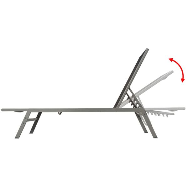 vidaXL Saulės gultai su staliuku, 2vnt., plienas ir tekstilenas, juodi