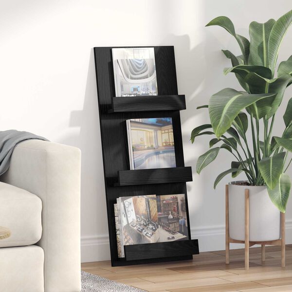 vidaXL Žurnalų stovas Juodas ąžuolas 51 x 11 x 102 cm Apdirbta mediena