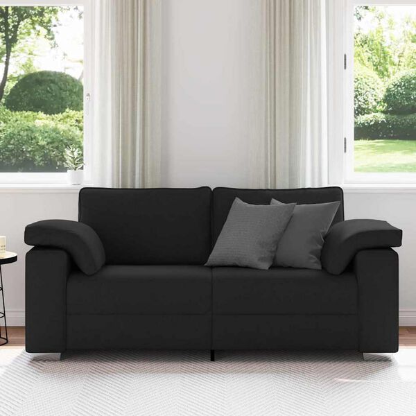 vidaXL Sofa Juoda 180 x 77 x 82 cm audinys
